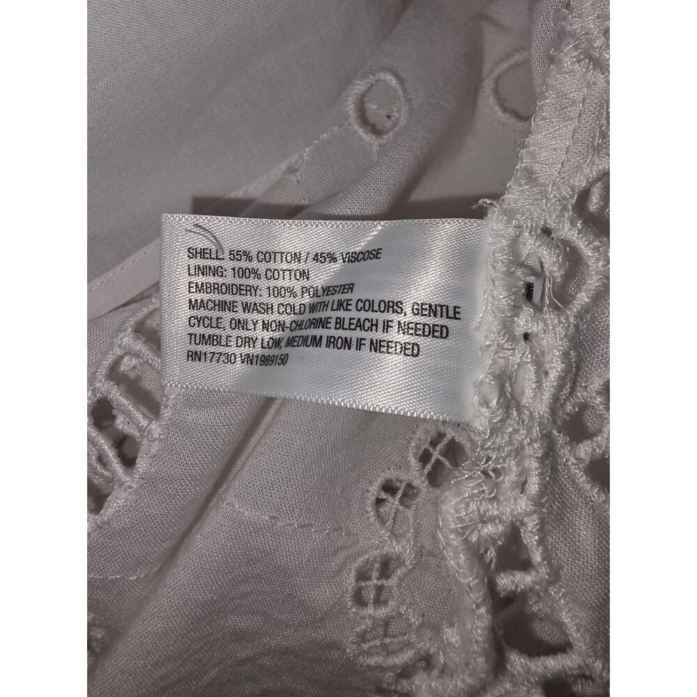 NWT XL White Eyelet Cutout Dress w/Adjustable Spaghetti Straps MSRP $48 - Picture 12 of 12